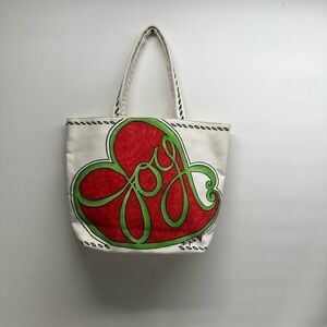 Brighton Christmas Joy White and Red Tote Bag